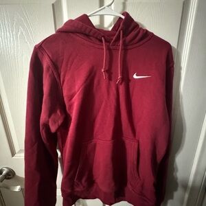 Nike Maroon Hoodie with White Logo